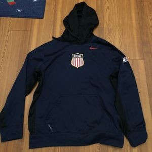 Shirts - USA HOCKEY NIKE THERMA FIT HOODIE NAVY LARGE Shirts - USA HOCKEY NIKE THERMA FIT HOODIE NAVY LARGE